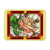Fenster Rose Peach - Bildschirm Magnet (Horizontal)
