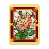 Fenster Rose Peach - Bildschirm Magnet (Vertikal)