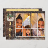 *~* Fenster Rustikales FOTO AP20 Weihnachtsfeierta Einladung (Vorne/Hinten)