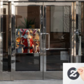 Fenster "Santa and Reindeer" Fensteraufkleber (Büro Tür)