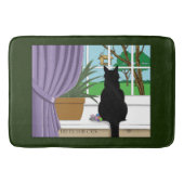 Fenster "Schwarze Katze aussehen" Badematte (Vorderseite)