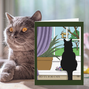 Fenster "Schwarze Katze aussehen" Karte