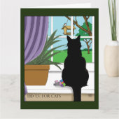 Fenster "Schwarze Katze aussehen" Karte (Vorderseite)