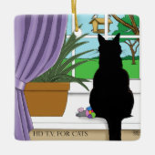 Fenster "Schwarze Katze aussehen" Keramikornament (Vorderseite)