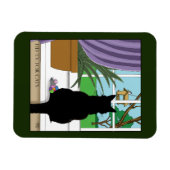 Fenster "Schwarze Katze aussehen" Magnet (Horizontal)