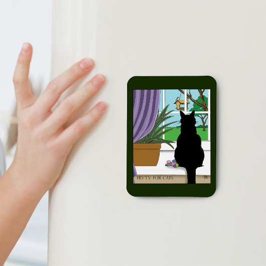 Fenster "Schwarze Katze aussehen" Magnet