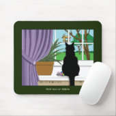 Fenster "Schwarze Katze aussehen" Mousepad (Mit Mouse)