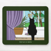 Fenster "Schwarze Katze aussehen" Mousepad (Vorne)