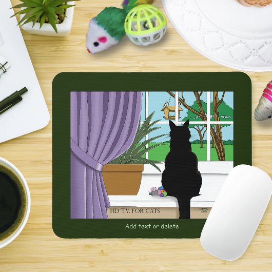 Fenster "Schwarze Katze aussehen" Mousepad