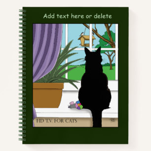 Fenster "Schwarze Katze aussehen" Notizblock