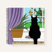 Fenster "Schwarze Katze aussehen" Notizblock (Vorderseite)