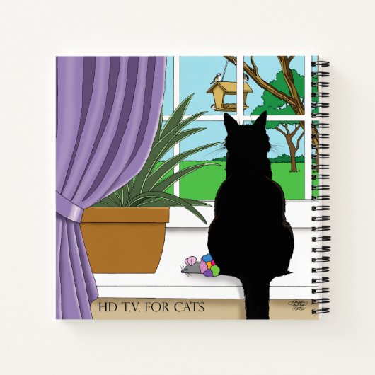 Fenster "Schwarze Katze aussehen" Notizblock (Rückseite)