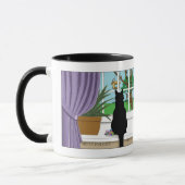 Fenster "Schwarze Katze aussehen" Tasse (Links)