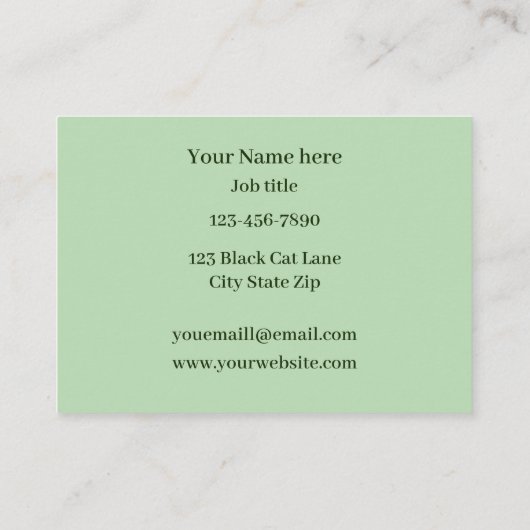 Fenster "Schwarze Katze aussehen" Visitenkarte (Rückseite)
