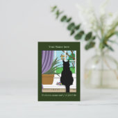 Fenster "Schwarze Katze aussehen" Visitenkarte (Stehend Vorderseite)