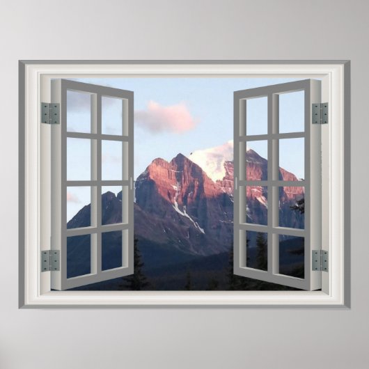 Fenster "Snow Top Mountain Imitats" Poster (Vorne)
