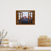 Fenster "Snowy Mountain Imitats" Poster (Küche)