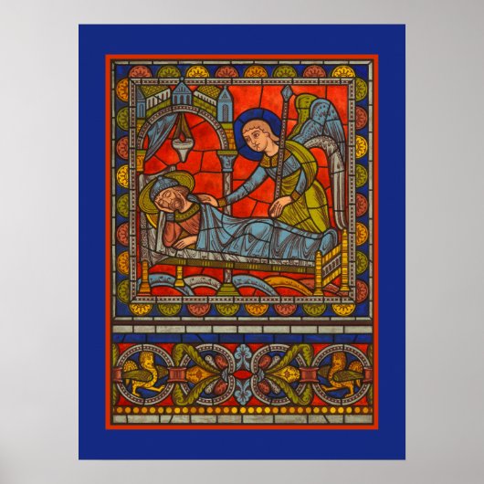Fenster St. Joseph's Dream Stached Glass Chartres Poster (Vorne)