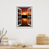 Fenster "Sunset View Fake" Poster (Küche)