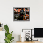 Fenster T-Rex Dinosaur Sunset View Imitate Poster (Heimbüro)