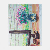 Fenster Tee und Blumen Fleecedecke (Vorderseite)