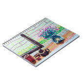 Fenster Tee und Blumen Notizblock (Linke Seite)