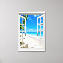 Fenster "Tropical Beach Ocean View Imitate" Leinwanddruck