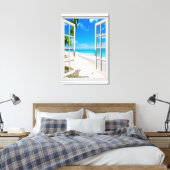 Fenster "Tropical Beach Ocean View Imitate" Leinwanddruck (Insitu (Schlafzimmer))