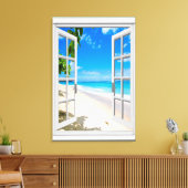 Fenster "Tropical Beach Ocean View Imitate" Leinwanddruck (Insitu (Wohnzimmer))