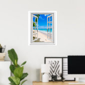 Fenster "Tropical Beach Ocean View Imitate" Poster (Heimbüro)