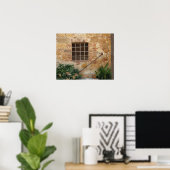 Fenster und alte Steinmauer, Pienza, Italien Poster (Heimbüro)