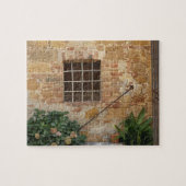 Fenster und alte Steinmauer, Pienza, Italien Puzzle (Horizontal)