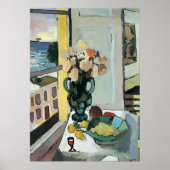 Fenster und Weinglas Abstrakt Poster (Vorne)