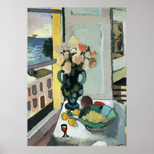 Fenster und Weinglas Abstrakt Poster