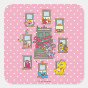 Fenster Vintage Kunst Quadratischer Aufkleber