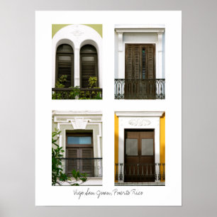 Fenster von Alt-San Juan, Puerto Rico Poster