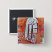 Fenster von Vincent van Gogh's Studio am Asyl Button (Vorne & Hinten)