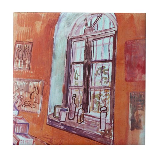Fenster von Vincent van Gogh's Studio am Asyl Fliese (Vorderseite)