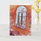 Fenster von Vincent van Gogh's Studio am Asyl Karte (Gelbe Blume)