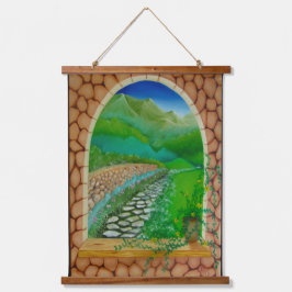 Fenster Wandteppich Mit Holzrahmen