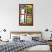 "Fenster Wasserfall-Ansicht", Canvas drucken Leinwanddruck (Insitu (Schlafzimmer))
