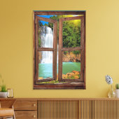 "Fenster Wasserfall-Ansicht", Canvas drucken Leinwanddruck (Insitu (Wohnzimmer))