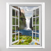Fenster "Wasserfall-Ansicht" Trompe l'oeil-Effekt- Poster (Vorne)