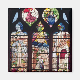 Fenster, welches die Geburt Christi darstellt Magnet