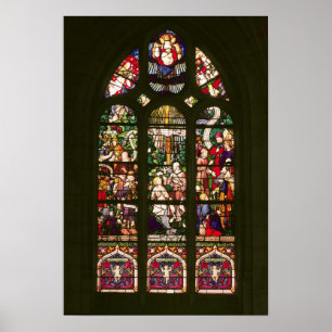 Fenster, welches die Taufe von Christus, 1490 Poster