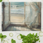 Fenster zu einer Meeresbrise | Küste Geschirrtuch (Gefaltet)