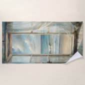 Fenster zu einer Meeresbrise | Küste Strandtuch (Vorderseite)