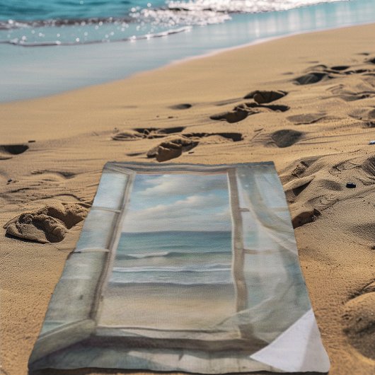 Fenster zu einer Meeresbrise | Küste Strandtuch