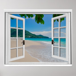 Fenster zum tropischen Imitat Poster