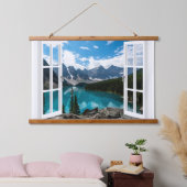 Fensteransicht Berge und Wandteppiche (Schlafzimmer)